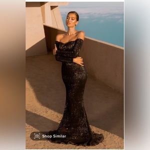 Beautiful black sequence gown needs a new home!